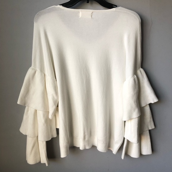 White Ruffled Sweater - Picture 4 of 4